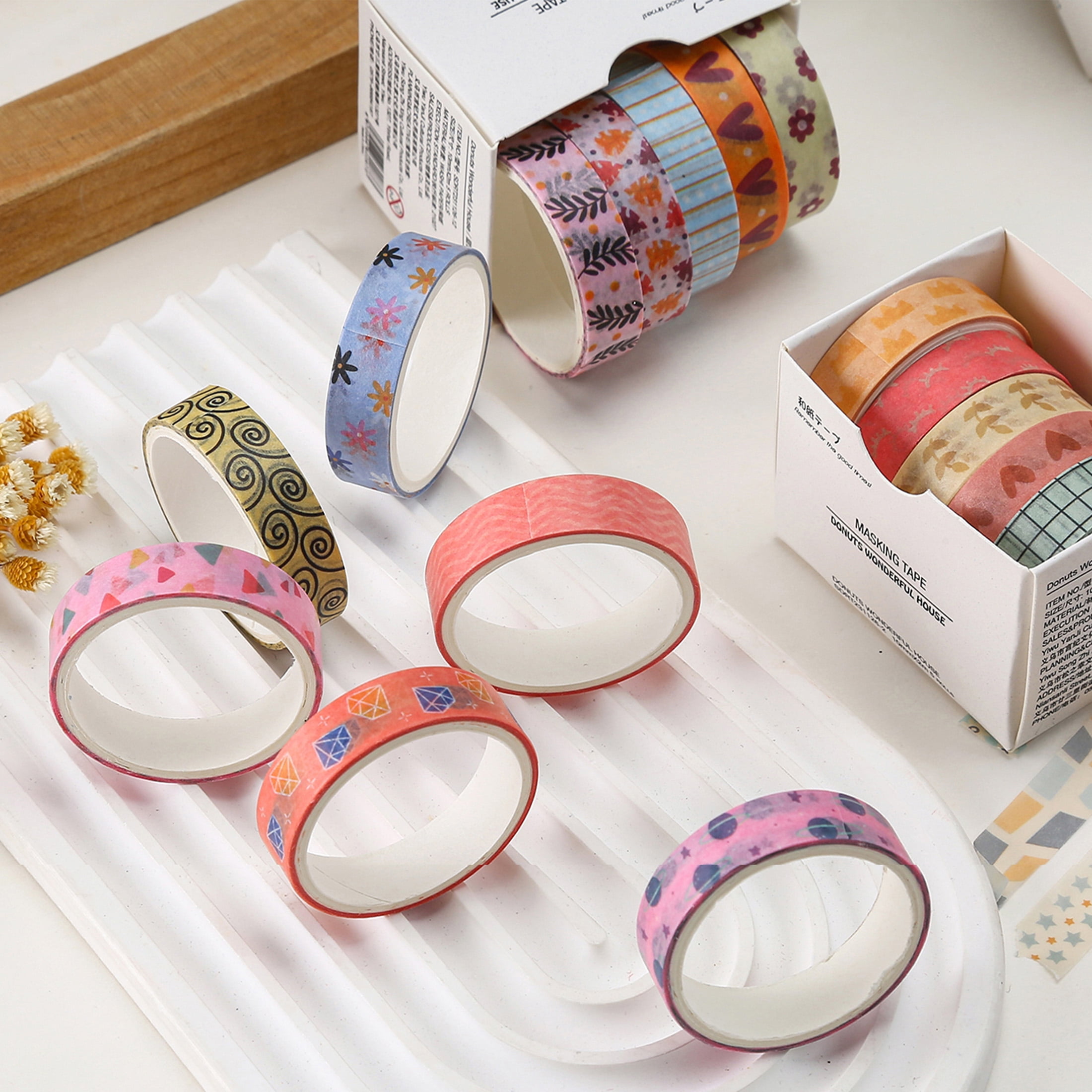 YUBX Cute Washi Tape Pack 30 Rolls Sweety Colors Masking