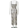 thumbnail image 4 of WBQ Women's Leopard Print Sleeveless Midi Cami Bodycon Dress S-L Size, 4 of 9