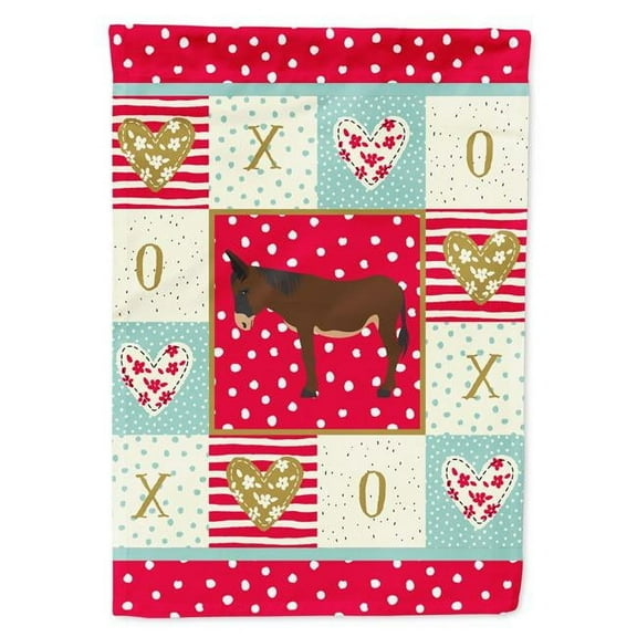 Caroline's Treasures CK5280CHF Zamorano-Leones Donkey Love Flag Canvas House Size, Large, multicolor