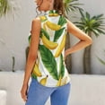 thumbnail image 3 of Banana Drawing Blouses Women Bow Tops Elegant Sleeveless Office Work Shirt Casual Holiday Women's Tops, 3 of 6