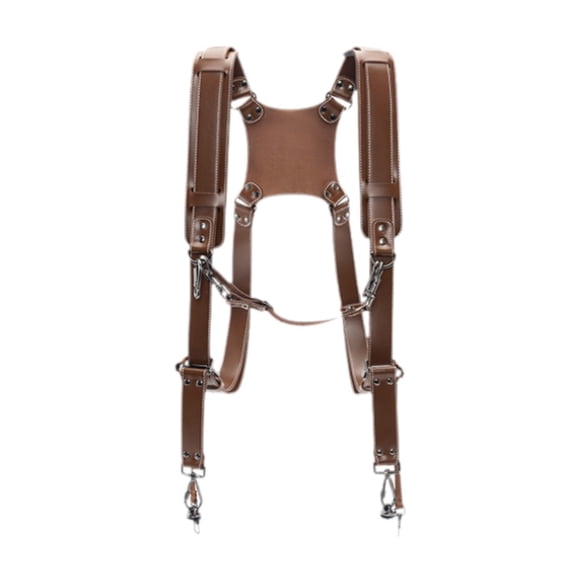 Correa de hombro doble para cámara, multiusos, para 2 cámaras, arnés de liberación rápida, de piel sintética, para viajes al aire libre, camping, 17 cm x 2 cm x 73 cm