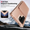 thumbnail image 4 of for Samsung Galaxy S23 Ultra Wallet Case, Built-in 4 Card Holders Kickstand Purse Cover, Military Grade Enhanced Corners Drop Protection, Rugged Protective Phone Case for Galaxy S23 Ultra, Rosegold, 4 of 8