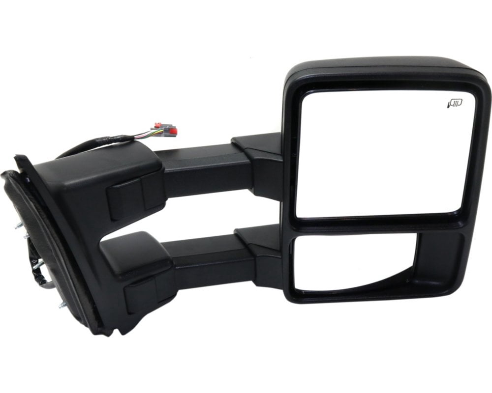 Kool Vue Towing Mirror Compatible With 2008-2010 Ford F-250 Super Duty F-350 Right Passenger Side Heated w/ Blind Spot Corner Glass In-housing Signal Light Textured Black
