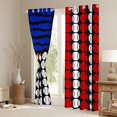 thumbnail image 3 of Homewish Baseball Theme Blackout Curtains Set of 2 (52x84 Each),Ball Sports Game Window Curtains,Blue Red White Curtains and Drapes For Boys Teens,Ultra Soft Home Decor, 3 of 6