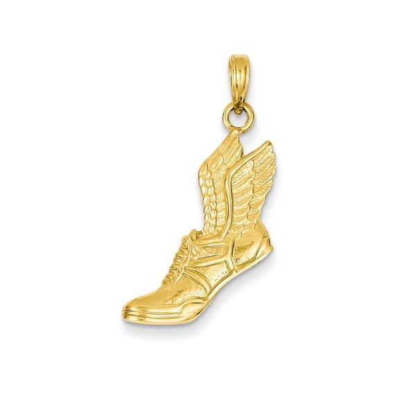 14k Yellow Gold Polished Running Shoe Pendant