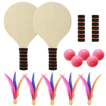 Monyance badminton racquet Beach Paddle Set for Kids & Adults with Balls & Shuttlecocks(12.8X7.28X0.59Inches)