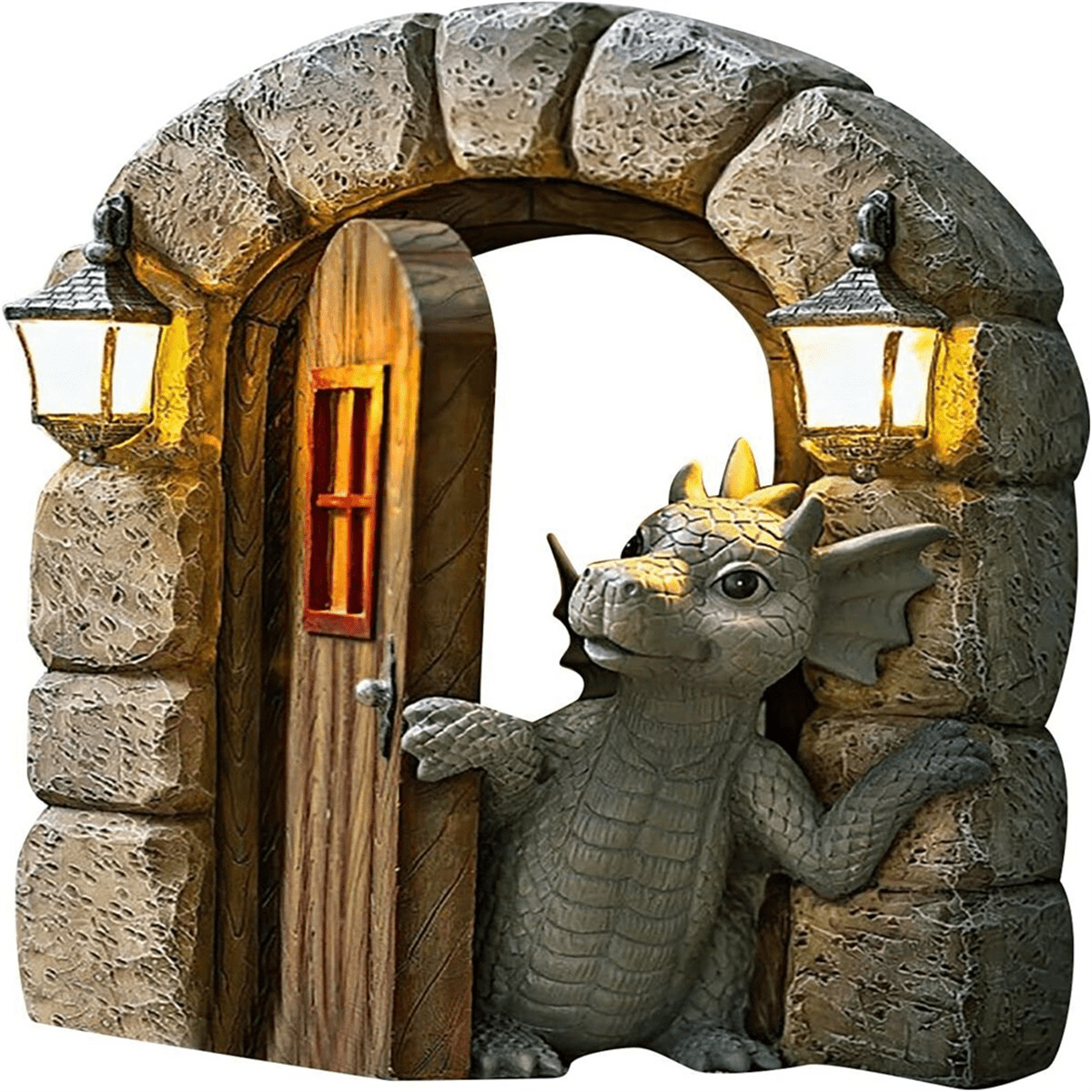 2PCS Garden Decor Wall Decoration Dragon Statues, Small Beautiful Yard Sculpture Resin W111