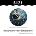 thumbnail image 2 of 16 Inch Wall Clock Battery Operated Silent Clock Decorative for Office, Kitchen, Outdoor, Living Room，Great White Shark Beautiful Design, 2 of 4