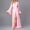 Pink, variant on Women's Ruffle Trim Long Sleeve Belted Sheer Mesh Wedding Bride Robe Nightgown