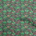 thumbnail image 1 of oneOone Georgette Viscose Green Fabric Skull Craft Projects Decor Fabric Printed By The Yard 42 Inch Wide-aB, 1 of 4