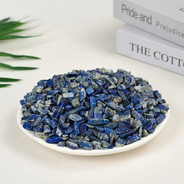 Sinkoo Polished Lapis Lazuli Stones Rocks Crystals 0.66 Lb/300g Natural Tumbled Stones Crystal Bulk for Healing Crystals & Fish Tank Rocks Gravel, Vase Filler, Plants Decor, Diy Crafts