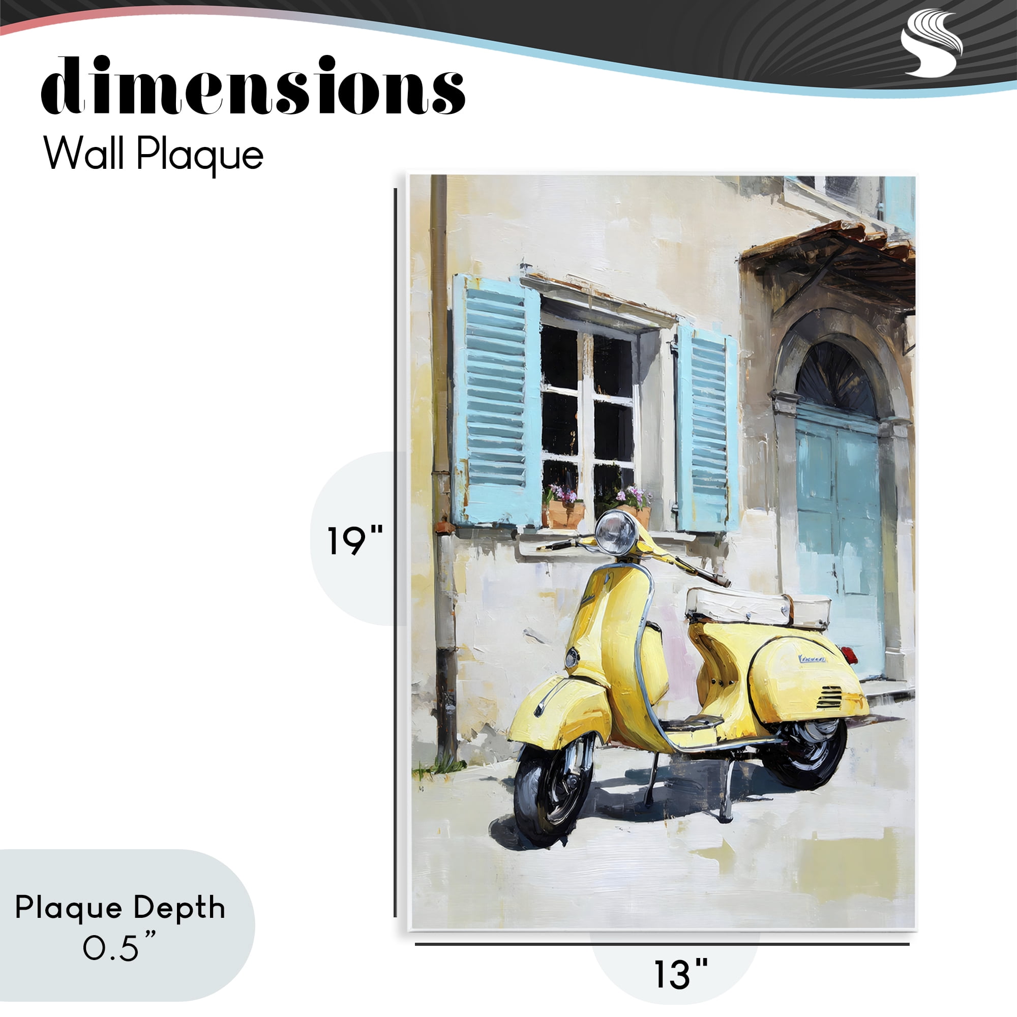 Stupell Industries Sunny Day Scooter Ride Wall Plaque Art, design by Petal Prints Design