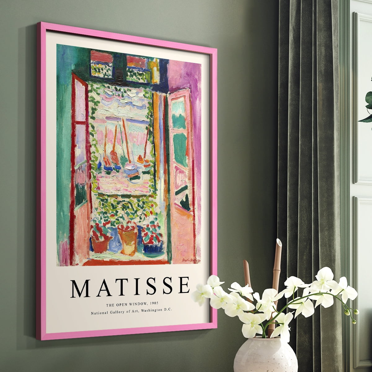Matisse CXCVII Framed Print in Pink Solid Wood 11 x 14 Framed Print