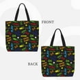 thumbnail image 3 of Disketp Pixel Game Canvas Tote Bag,Women Shoulder Bag Crossbody Handbag with Zipper Closure, 3 of 8