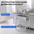 thumbnail image 5 of Stainless Steel Utility Sink, 28x20 in, Freestanding Commercial Single Bowl Kitchen Sink with Pull Out Faucet, Hot and Cold Water Pipe & Shelf for Laundry Room, Garage, Shop, 5 of 7