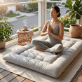 thumbnail image 3 of LIFERECORD Japanese Floor Mattress Queen, Foldable Futon Mattress with Washable Cover, Portable Roll Up Tatami for Dorm/Sleepovers, 3 of 8