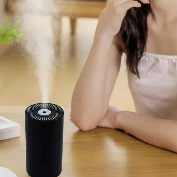 Portable Mini Cool Mist Humidifier | 320ml Desktop Air Vaporizer with Two Spray Modes | Ultra Quiet Operation | LED Night Light | Auto Shut-Off | For Bedroom, Office, Travel | White/Pink/Black |