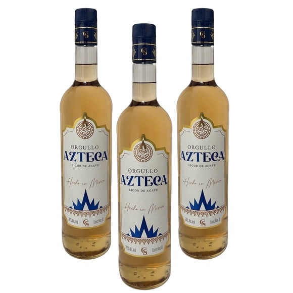 Tripack Licor De Agave Orgullo Azteca Joven 1000 Ml Orgullo Azteca Licor de Agave