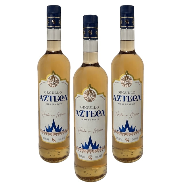 Tripack Licor De Agave Orgullo Azteca Joven 1000 Ml Orgullo Azteca Licor de Agave