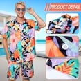 thumbnail image 2 of Alaiyaky Hawaiian Shirts for Men, Mens T Shirt and Short Bucket Hat Sunglasses Set Short Sleeve Tropical Summer Beach Vacation Fancy Costume Adult Outfit, 2 of 7