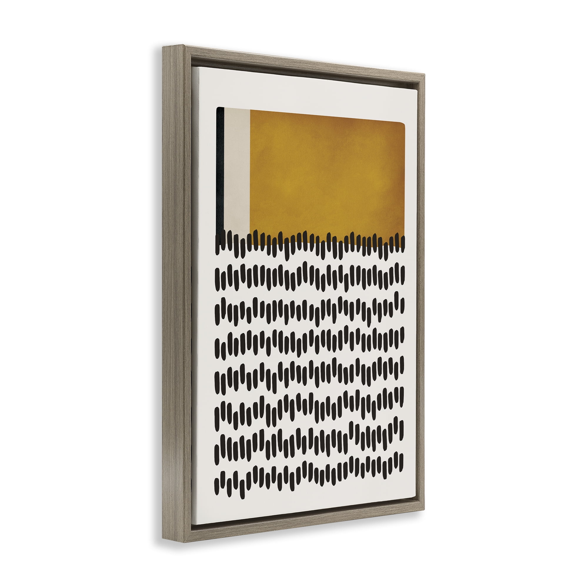 Stupell Industries Geometric Crosby Street Abstract Painting Brown Floater Framed Canvas Art Print Wall Art, 17 x 25