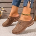 thumbnail image 3 of Clogs for Women Comfortable Mules with Arch Support Closed Toe Sandals Backless Low Wedge Slip On Dress Shoes Brown Size 7.5, 3 of 8