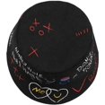 thumbnail image 2 of Sombrero de pescador Hombres Mujeres Sombrero para el sol plegable Graffiti creativo Protección solar UV Sombreros de cubo, Negro, 2 of 5