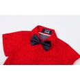 thumbnail image 5 of LittleSpring 5T Dress Shirt Short Sleeve Little Boys Button Down Shirt with Bow Tie Star Polka Dot Red, 5 of 6