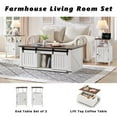 thumbnail image 6 of SinCiDo Farmhouse Nightstand Set of 2 with Charging Station, Barn Door & Open Shelves, White Wood, 6 of 6