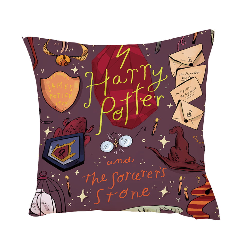 Cartoon Harry Potter Polyester Cushion Cover Sofa Throw Pillow Case Home Decor 