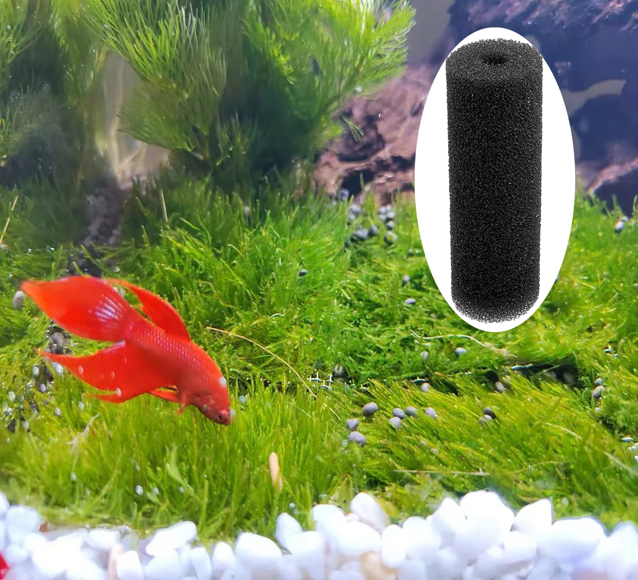 Delapan 5.9" Pre-Filter Foam Replacement Sponge Filtration Kit for Aquarium Fish Tank, 14 Pack