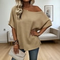 thumbnail image 2 of Fewfanhot Womens Tops Off The Shoulder Oversized Short Sleeve T-Shirts Summer Spring Casual Fashion Tees, 2 of 7