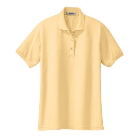 Maroon Striped Performance Polo - Mafoose Womens Silk Touch Classic Polo Shirt Banana XS