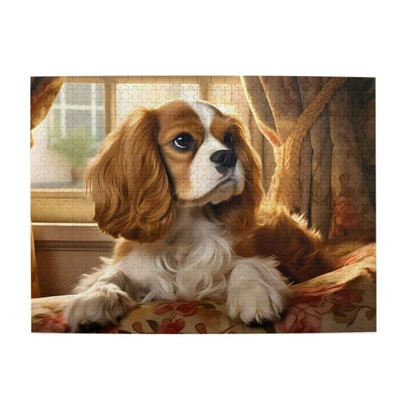 500-Piece Wooden Jigsaw Puzzle for Adults - Dog Portrait Window Light , Fun & Challenging Brain Teaser, Stylish Home Decor & Unique Gift