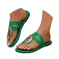 thumbnail image 2 of Mostsola Womens Flat Sandals Trendy Metal T-Strap Slides Lightweight Casual Summer Flip Flops, 2 of 8