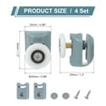 thumbnail image 2 of Uxcell Rouleaux de Porte de Douche, Roues de Chemin de Porte de Douche Simples Guides de Poulies Roues Supérieures en Plastique 4, 2 of 6