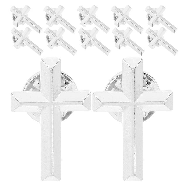 12 alfileres de aleación con forma de cruz para joyería, accesorios de bricolaje, broches con forma de cruz, broches para suéter, broches para sombreros, joyería, decoración única para solapas.