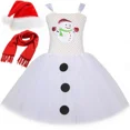 thumbnail image 3 of Disfraz de muñeco de nieve para niñas, vestido de tutú blanco para niños, ropa de Navidad, atuendo para niños, fiesta de Navidad, disfraz de muñeco de nieve, vestidos de princesa, 3 of 5