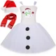 thumbnail image 3 of Disfraz de muñeco de nieve para niñas, vestido de tutú blanco para niños, ropa de Navidad, atuendo para niños, fiesta de Navidad, disfraz de muñeco de nieve, vestidos de princesa, 3 of 5