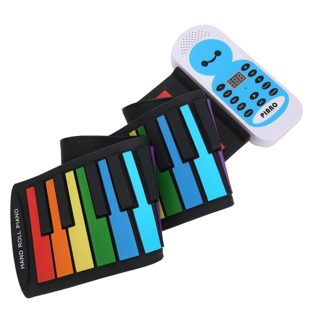 Silicone Keyboard Piano,Soft Keyboard Piano 49‑Key Soft Keyboard Piano Portable Roll Up Piano High-Intensity Output