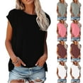 thumbnail image 6 of XMMSWDLA Cap Sleeve Tops for Women Summer V Neck Tank Top 2024 Casual Loose Fit Womens Tops, 6 of 6
