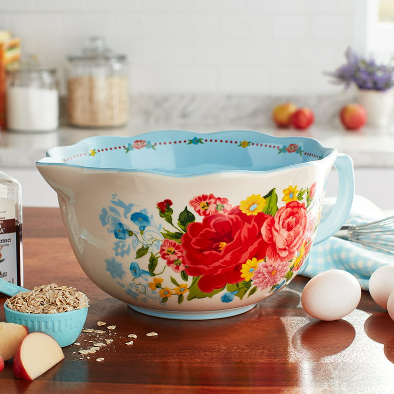The Pioneer Woman Sweet Rose Ceramic Batter Bowl with Spout - 12 in