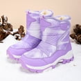 thumbnail image 2 of BOBOGOJP Boys Girls Toddler Snow Boots Waterproof Slip Resistant Outdoor Winter Shoes(Toddler/Little Kids/Big Kids) Purple for Size 2, 2 of 9