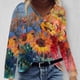 thumbnail image 2 of Camisas Para Mujer Tallas Grandes Casual Cuello en V Suelto Impreso Manga Larga Tops Mujer Blusa Odeerbi  ODB128723, 2 of 5