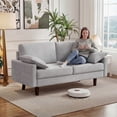 thumbnail image 2 of HOMCOM 3 Seater Sofa,  66.5" Velvet Upholstered Couch with 2 Pillows, Grey, 2 of 10