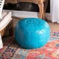 thumbnail image 5 of Nuloom  Handmade Moroccan Leather Filled Ottoman Pouf, 5 of 5