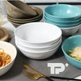 thumbnail image 6 of TP 4-Piece 7" Melamine Meal Bowls Set, 28 Ounce Large Pasta Bowls, Service for 4, Dishwasher Safe, White, 6 of 7