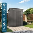thumbnail image 6 of 5x3 FT Metal Outdoor Storage Shed – Compact Tool Shed with Pitched Roof and Lockable Door. Perfect for Garden Tools, Everyday Items, and Bike Storage in Your Backyard or Patio, 6 of 8