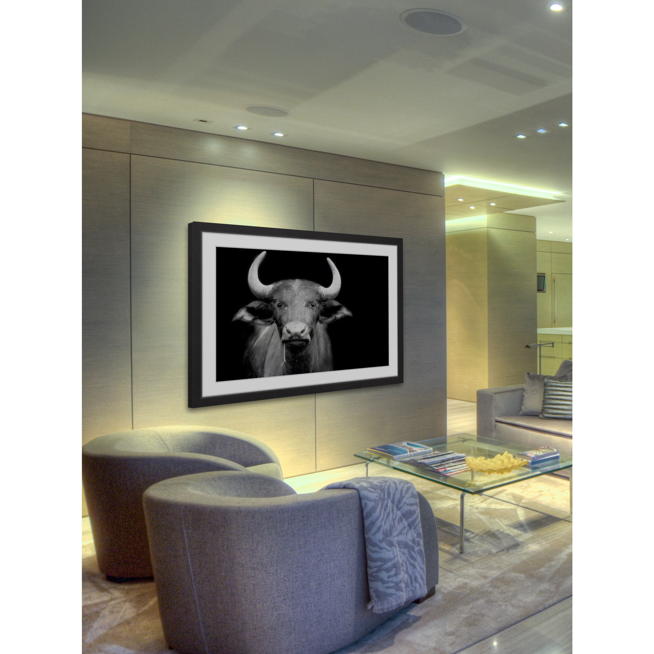 Marmont Hill "Cow Stare" Framed Painting Print