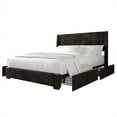 thumbnail image 2 of Castle Place Corduroy Velvet Queen Platform Bed With Storage, Brown, 2 of 11